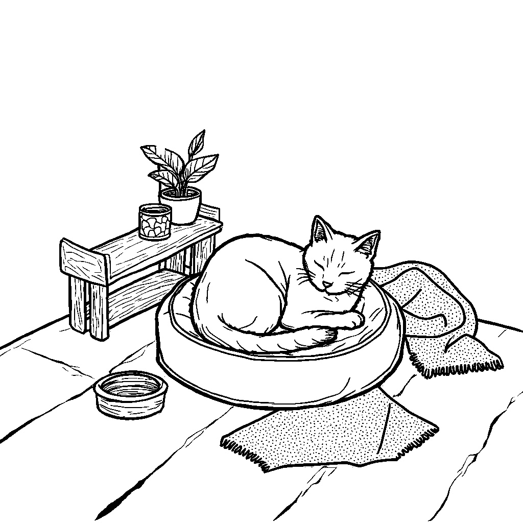 Pet bed in a cozy corner